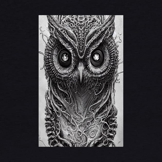 Owl Eyes Night Black Bird by Mitchell Akim